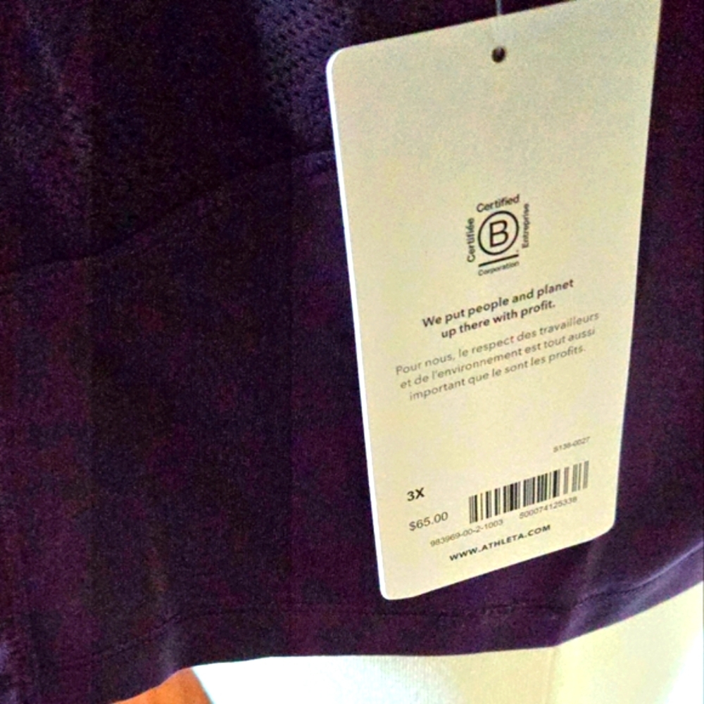 🏷️ Athleta Shanti Lace Top Deep Crocus Violet Longsleeve 3X - Picture 6 of 11